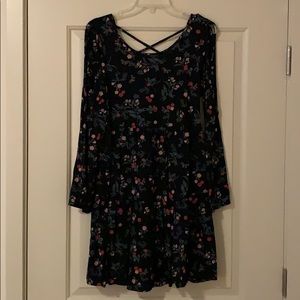 AE open shoulder, cross back, floral dress